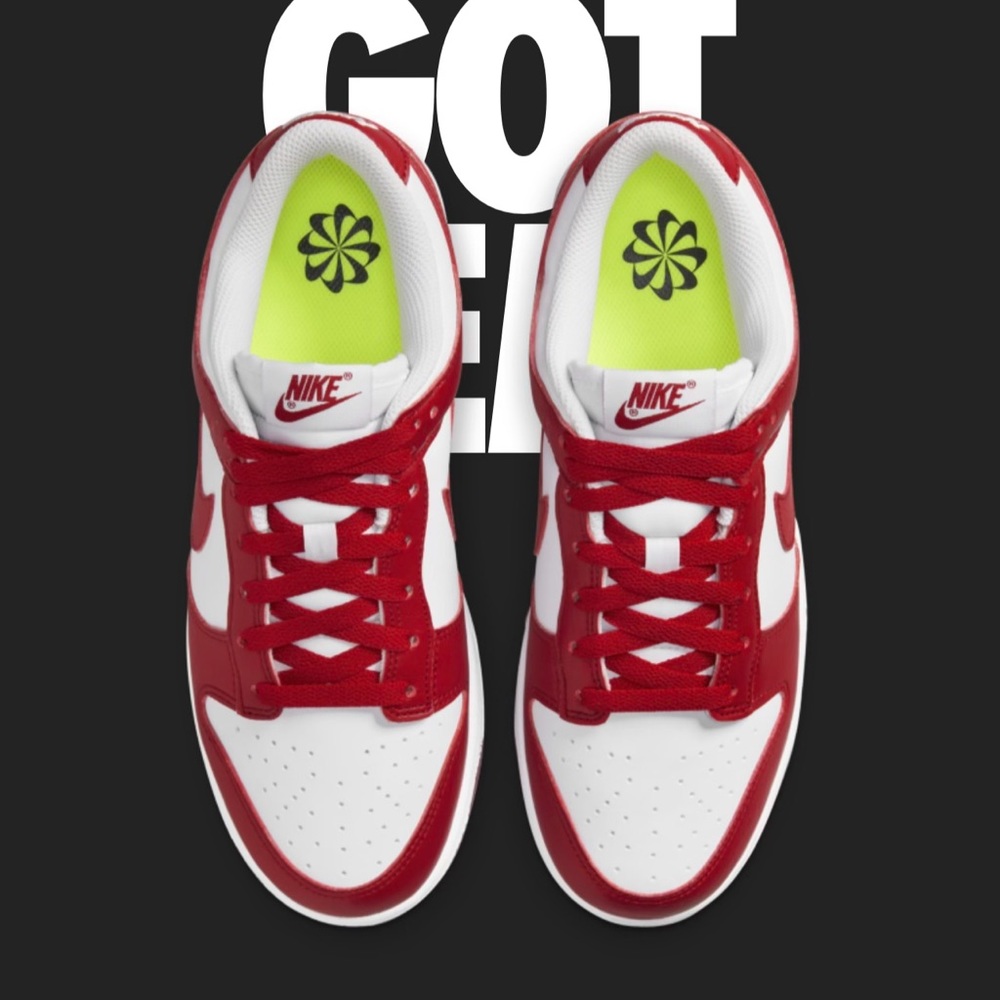 Womens red and white dunks